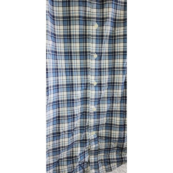 Goodfellow Blue & White Plaid Long Sleeve Button-Up Shirt Size L - Picture 4 of 10
